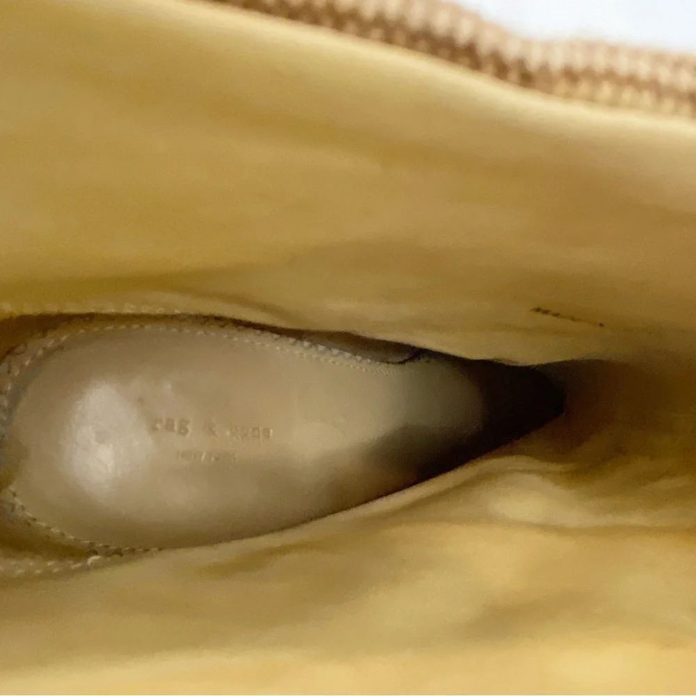 Rag & Bone Boot Bootie Newbury Classic Canvas size 9.5 Khaki Tan Beige Heels - Picture 11 of 13